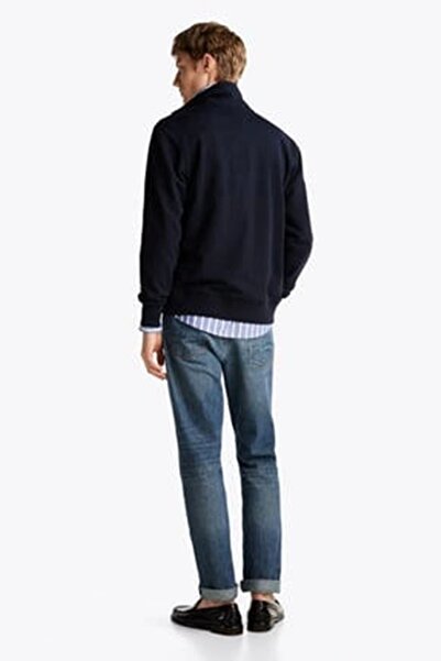 Tommy Hilfiger ESSENTIAL TERRY ZT STAND COLLAR Erkek lacivert Ceket MW0MW38084DW5