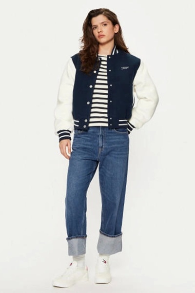 Tommy Hilfiger TJW WOOL VARSITY JACKET EXT Dámská tmavě modrá bunda DW0DW19320C1G