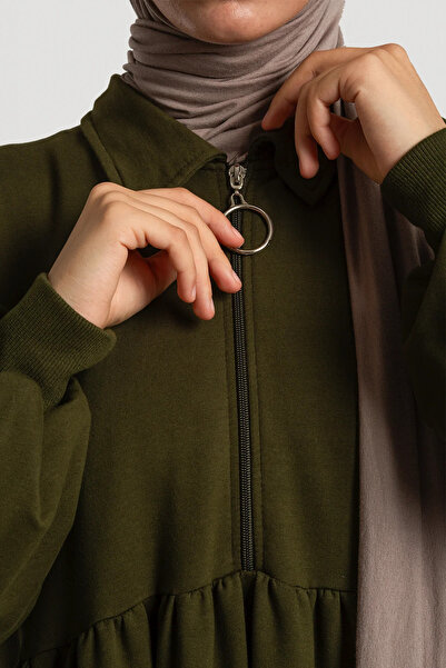 Lemaye Haki Hijab Sweat Elbise