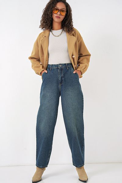 Bigdart 6688 Model Indigo Baggy Dámske džínsy s vysokým pásom