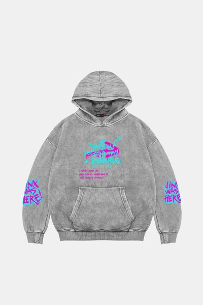 Sekizbiraltı Jinx Arcane Printed Oversize Unisex Λευκό Hoodie που πλένεται