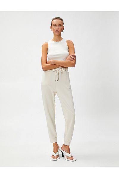 Koton Joggerhose aus Modalmischung mit Bindegürtel