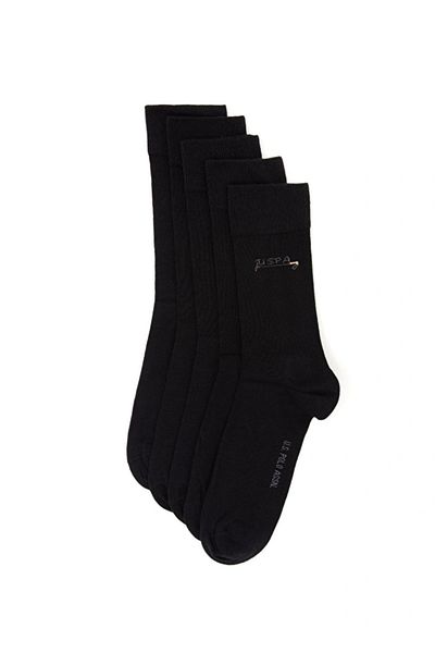 U.S. Polo Assn. Мъжки дълги черни чорапи U.S. Polo Assn Regular Fit, чифт от 5 броя (Ozse Clothing)