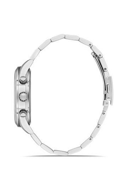 FERRO Silver Color Sport Case Men's Wristwatch with Metal Band