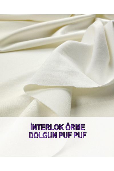 Kumaş Parça Πλεκτό Interlock σε χρώμα εκρού - Πλάτος: 160