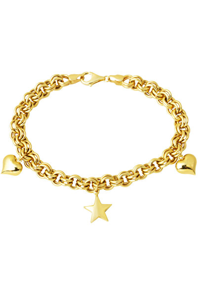 Bilezikci Altın Charmlı Sevgi Bilekliği