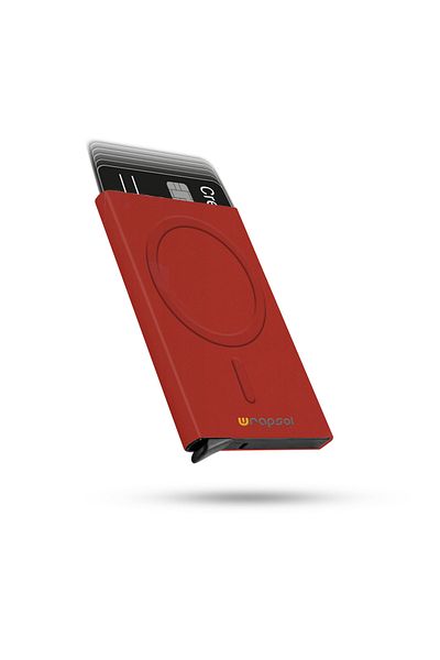 Wrapsol Suport pentru carduri din aluminiu cu mecanism de culoare strălucitoare - protejat RFID, suport automat pentru carduri de credit