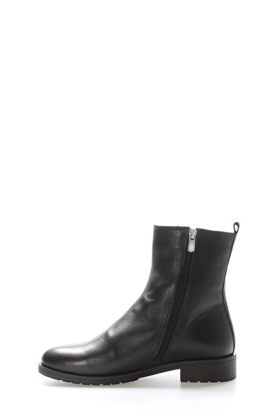 TUGERDİ Tugerdi Siyah Hakiki Deri İçi Kürklü Fermuarlı Termo Taban Klasik Kadın Bot TG09257112611040