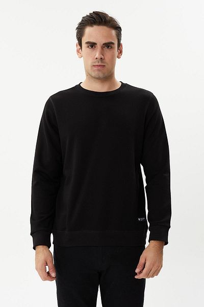 Twister Jeans Esw 2905 Crew Neck Men's Solid Slim Sweat Black