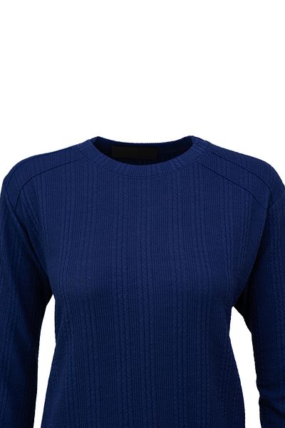 Oppland Bluză de damă din bumbac țesătură răsucită decolteu lycra cu model confortabil