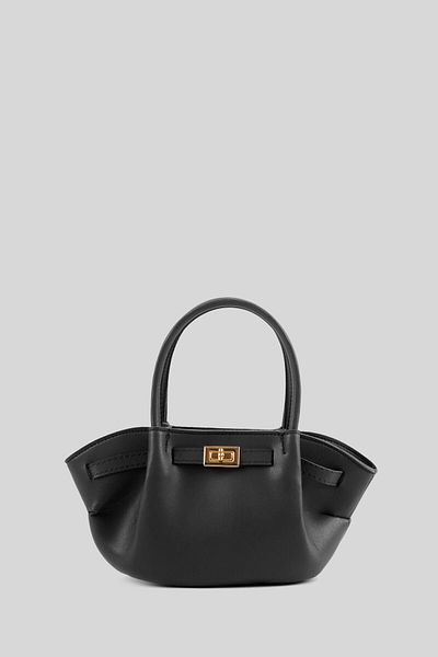ALTUDA Gold Mini Faux Leather Women's Shoulder Bag - Lock Detail