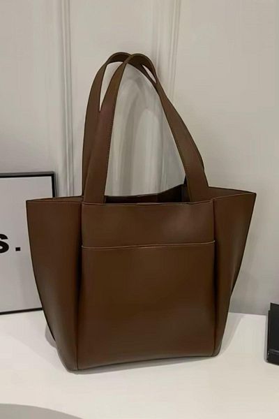 BAHELS Γυναικεία Bitter Brown Tote Γυναικεία τσάντα ώμου μεγάλου μεγέθους με φερμουάρ