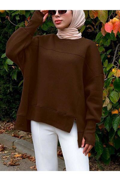 CNG MODA Teseturine Skirt Slit Basic Sweatshirt