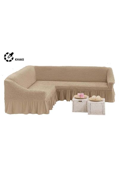 Evory Home Sofa Cover L Shape Super Stretchable Anti-Wrinkle Slip Flexible Resistant 5.5 Meter