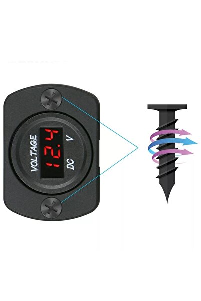 Maroces TEKLİ KULAKLI PANO TİP ARAÇ İÇİ DİJİTAL VOLTMETRE 12V 24V