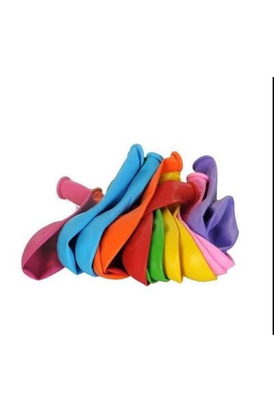 Deniz Party Store Colorful 9 Inch 23 cm Flat Color Balloon 20 Pieces