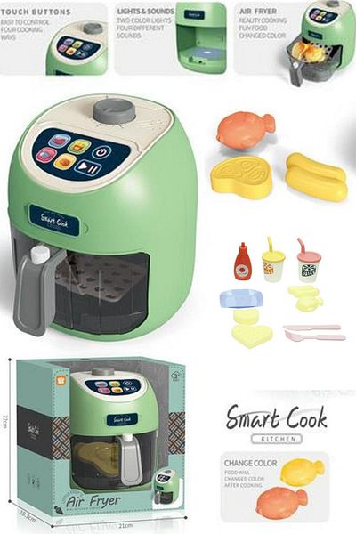 hak-iş oyuncak Touch Toy Kitchen Fryer Air Fryer Set (Foods Change Color)