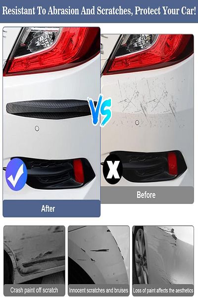 Tor Store Pachet de 2 benzi de protecție pentru bara de protecție auto cu model de carbon Protector autoadeziv pentru colțuri