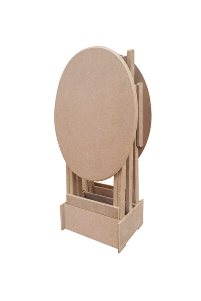 YAPIYORSUN Yapıyorsun Yuvarlak Katlanır İkili Sehpa Takımı