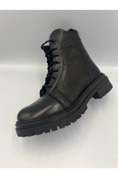 Mammamia kadın günlük rahat fermuarlı deri bot