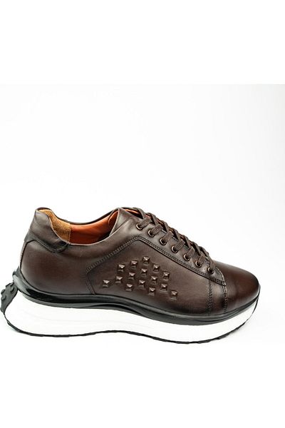 PATRON SHOES Ανδρικά δερμάτινα αθλητικά παπούτσια με κορδόνια