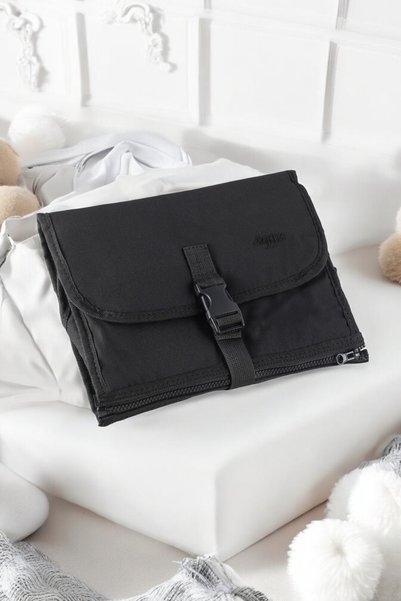 Aggu Bebe Baby Diaper Cushion Black Color Multipurpose Waterproof Diaper Cover Organizer