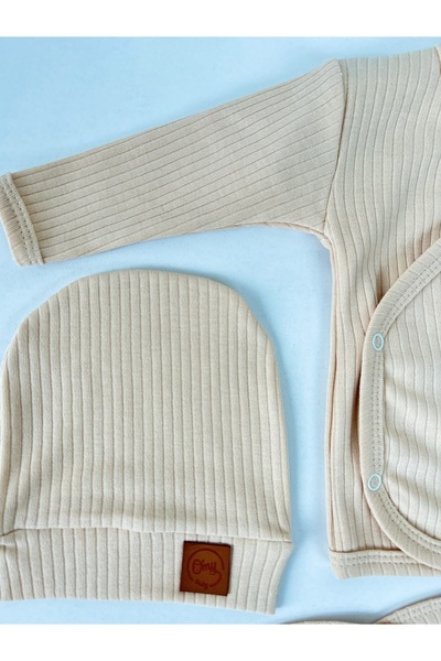 OMY 6'lı Set Fitilli Bebek Yenidoğan %100 Pamuk Hastane Çıkışı