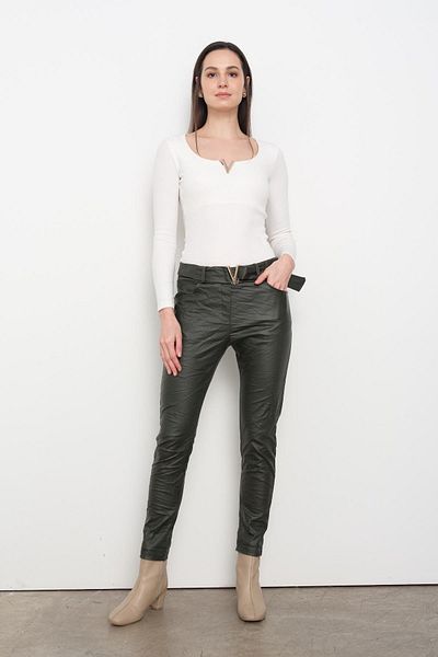 Qutu Butik 66753 V Buckle Crash Pants