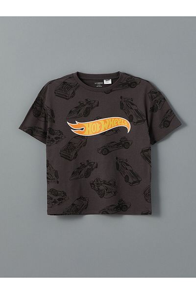 LC Waikiki Crew Neck Hot Wheels Printed Boys' T-Shirt