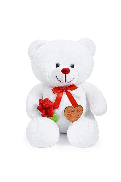 Özgüner Oyuncak Happy You 75 cm Cute Teddy Bear Holding a Rose in Her Hand