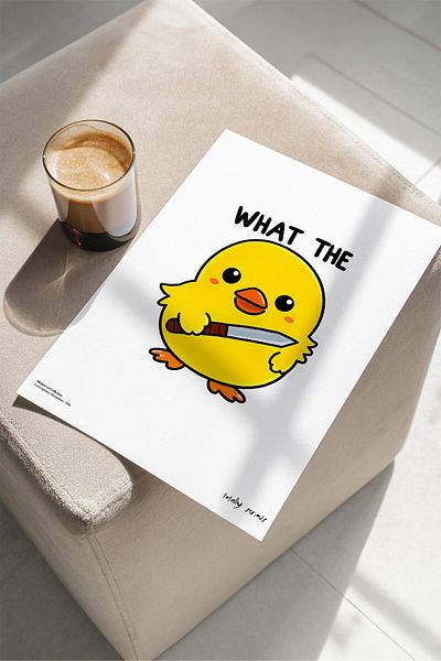 House Gorgeous What The Duck Poster cu design colorat modern fără încadrare Colecția Dolce Vita