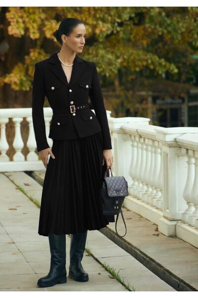 guller tekstil DÁMSKÉ stylové sukně sako páskový oblek