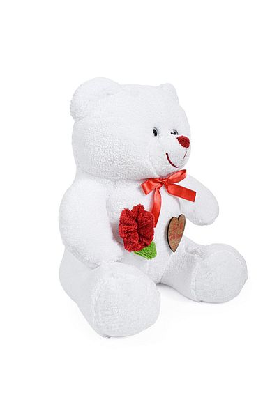 Özgüner Oyuncak Happy You 75 cm Cute Teddy Bear Holding a Rose in Her Hand