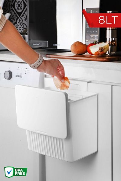 Nandy Home Λειτουργικός Κάδος Απορριμμάτων με Κρεμάστρα 8Lt.