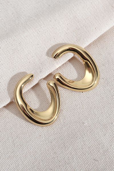 Süspüs Accessories 316L Steel Gold Color Vintage Earrings