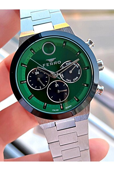 FERRO 30 Mt Waterproof Men's Wristwatch with Steel Cord Inner Functions Active Calendar F.Efm11568-J6