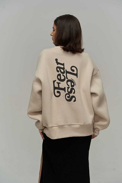 FULL TOLERANCE Fear Less Beige Unisex Oversize φούτερ