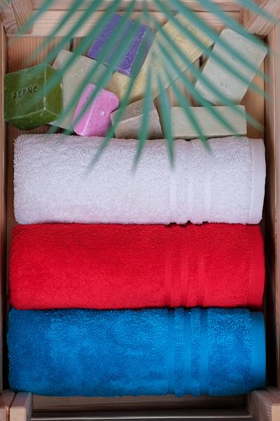 Caymoon Set of 3 Hand and Face Towels - 50X100 Cm, 100% Natural Organic Cotton