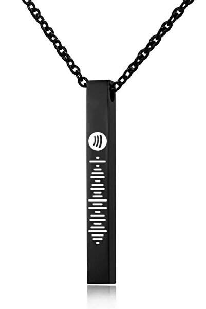 Takı Dükkanı Unisex Spotify Kodlu Isimli Bijuteri Çubuk Bar Kolye Zincir Eck25