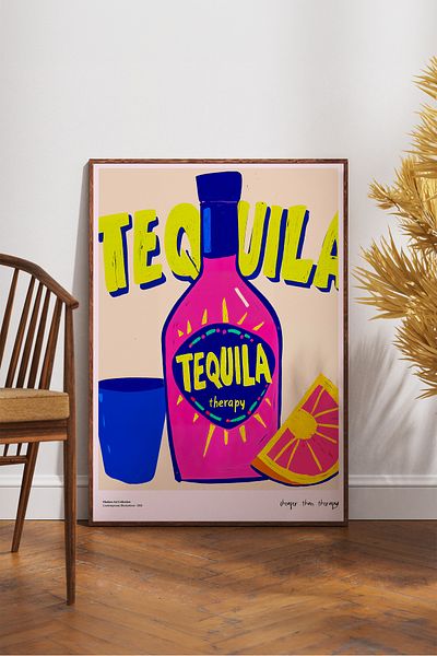 House Gorgeous Tequila Therapy Poster cu design modern colorat fără încadrare Colecția Dolce Vita