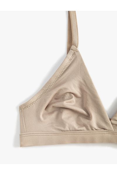 Koton Triangle Bikini Top with Shiny Thin Straps