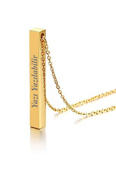 Takı Dükkanı Kişiye Özel Isimli Tarih Yazılı Erkek Kadın Çubuk Bar Kolye Eck25