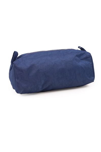 İMAKS Navy Blue 2 με φερμουάρ Crinkle/Clinker Τσάντα μακιγιάζ για κινητό τηλέφωνο με λουράκι καρπού - Θήκη για στυλό πορτοφολιού 1115J
