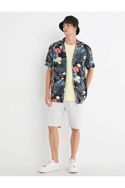 Koton Gabardine Bermuda Shorts zseb részletesen gombos pamut