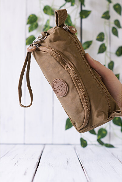 İMAKS Krinkıl / Klinkır 2 Fermuarlı Bilek Askılı Cep Telefon El Makyaj Çantası Cüzdan Kalemlik Haki 1115J