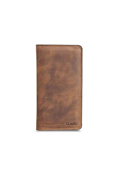 GUARD Crazy Tan Leather Unisex Wallet with Plus Phone Slot