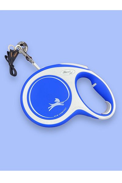 Flexi Automatic Dog Walking Collar - New Comfort Stripe, Large Blue 8 Meters