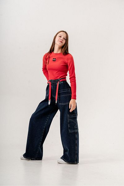 LOCOLO 09-15 ANI DENIM PANTALON CU TALIE ELASTICĂ - ALBASTRU