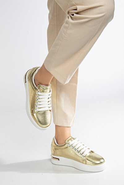 Berfu shoes Cilt Beyaz Tabanlı taban Bağcıklı Spor Ayakkabı
