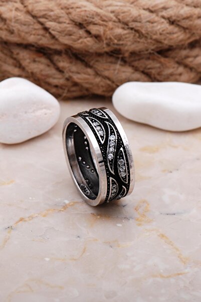 Sümer Telkari Tasarım Elişi Taşlı Gümüş Kadın Alyans 19